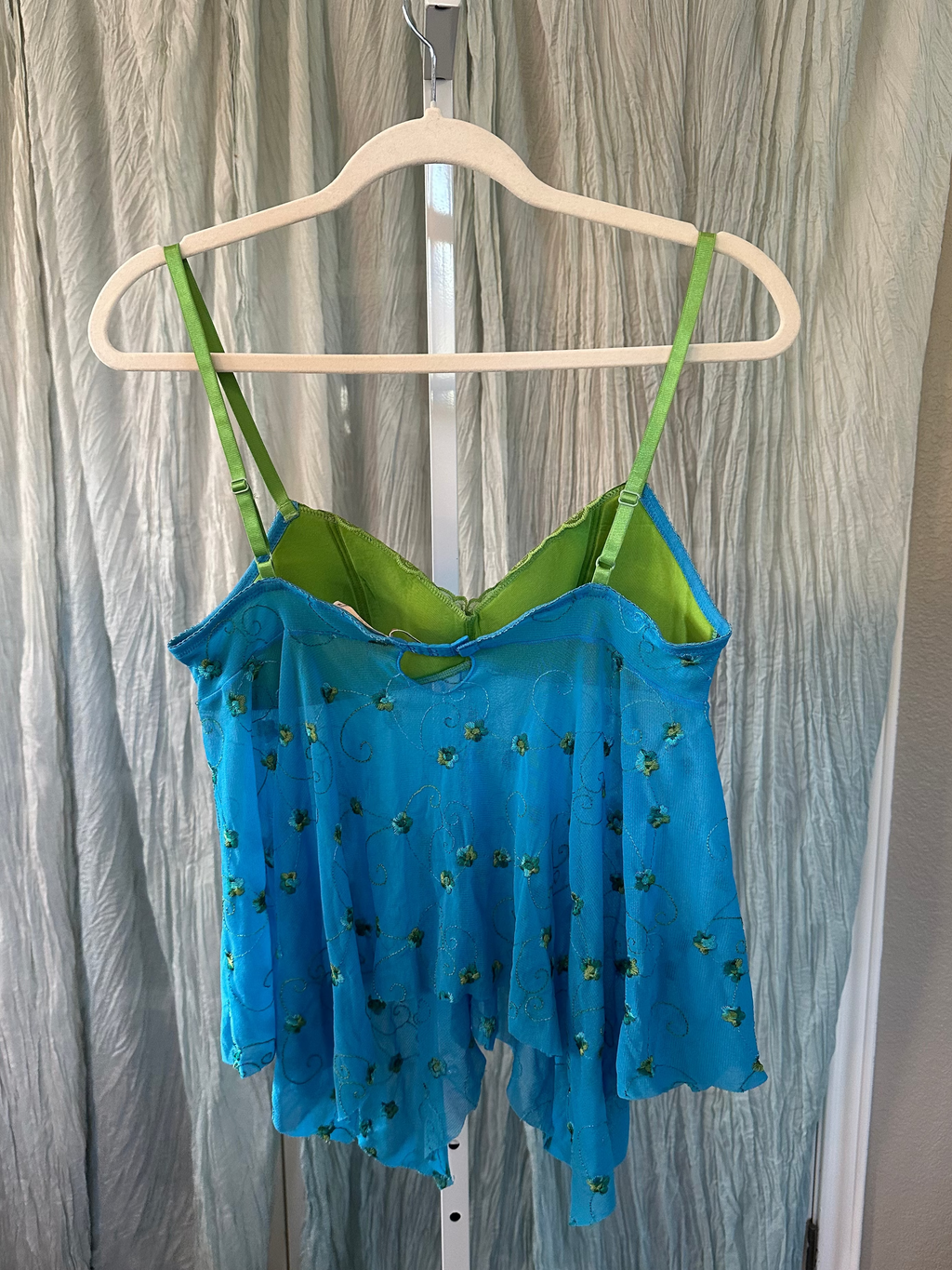 Victoria's Secret Green and Blue Floral Camisole