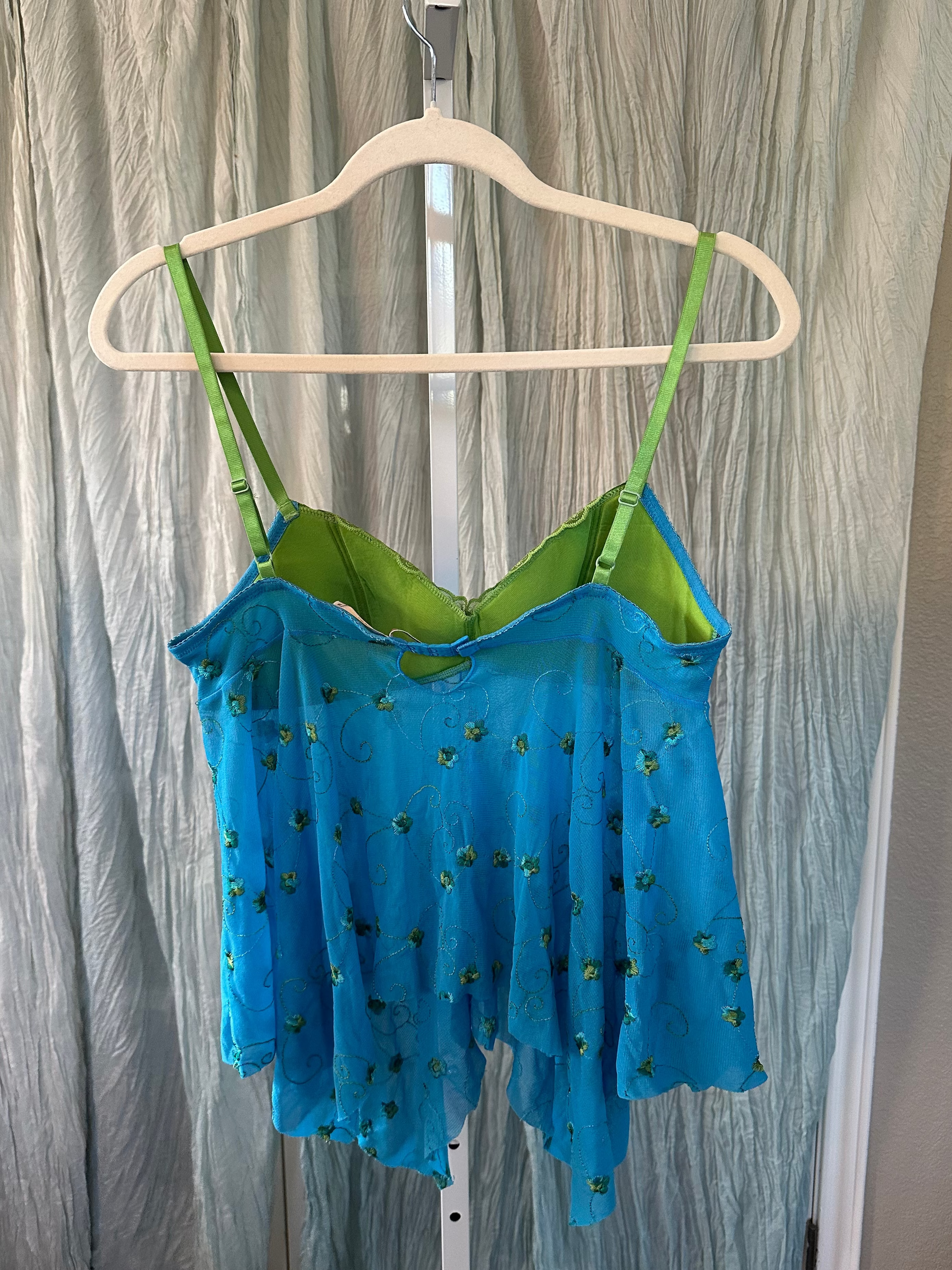 Victoria's Secret Green and Blue Floral Camisole
