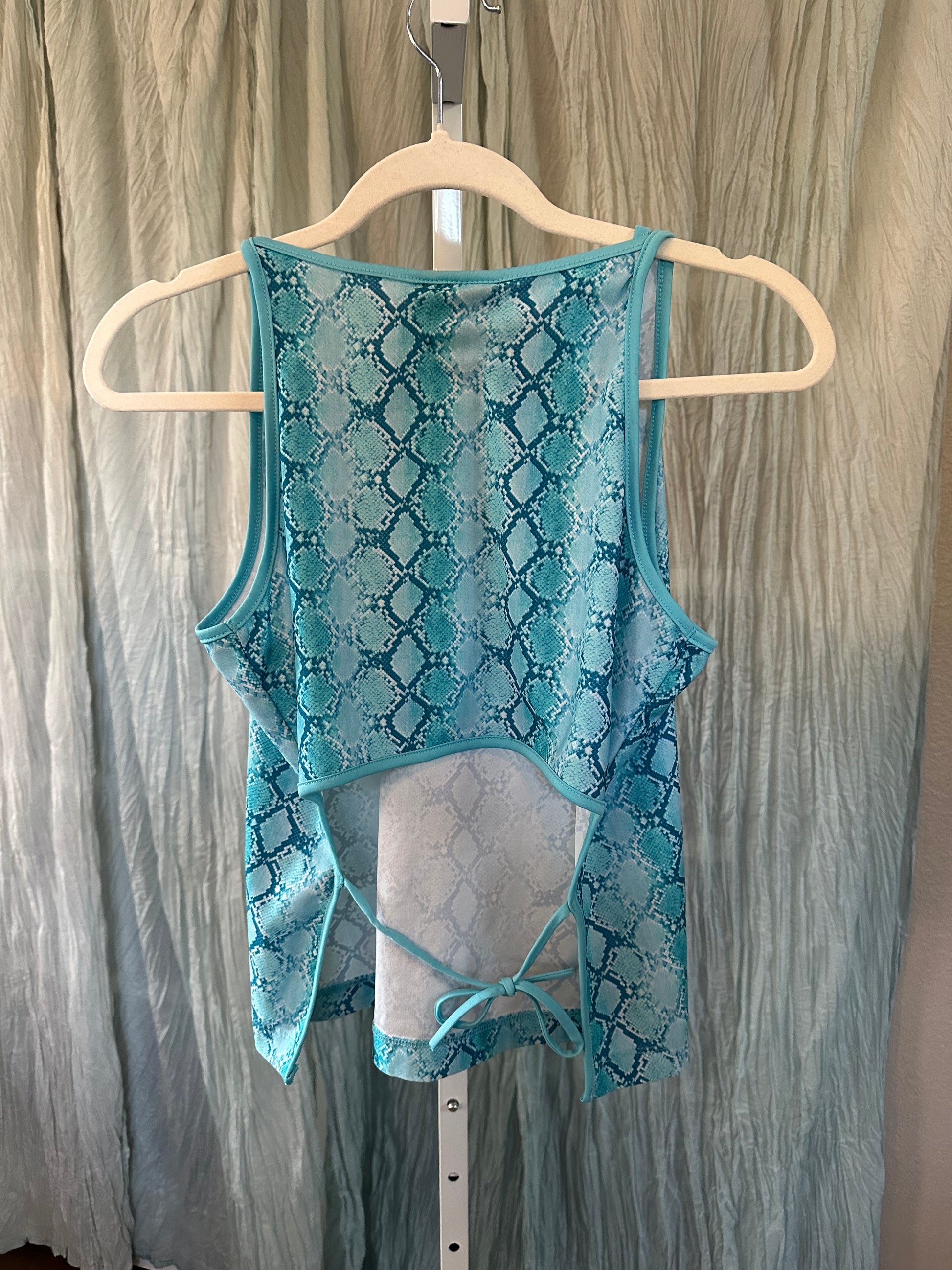 No Boundaries Blue Snakeskin Tank Top