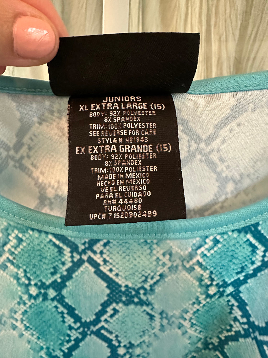 No Boundaries Blue Snakeskin Tank Top