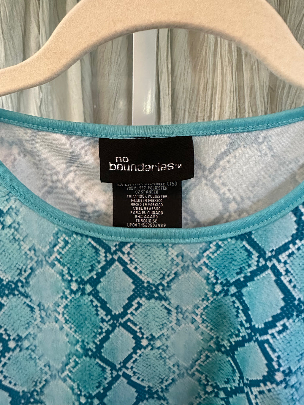 No Boundaries Blue Snakeskin Tank Top