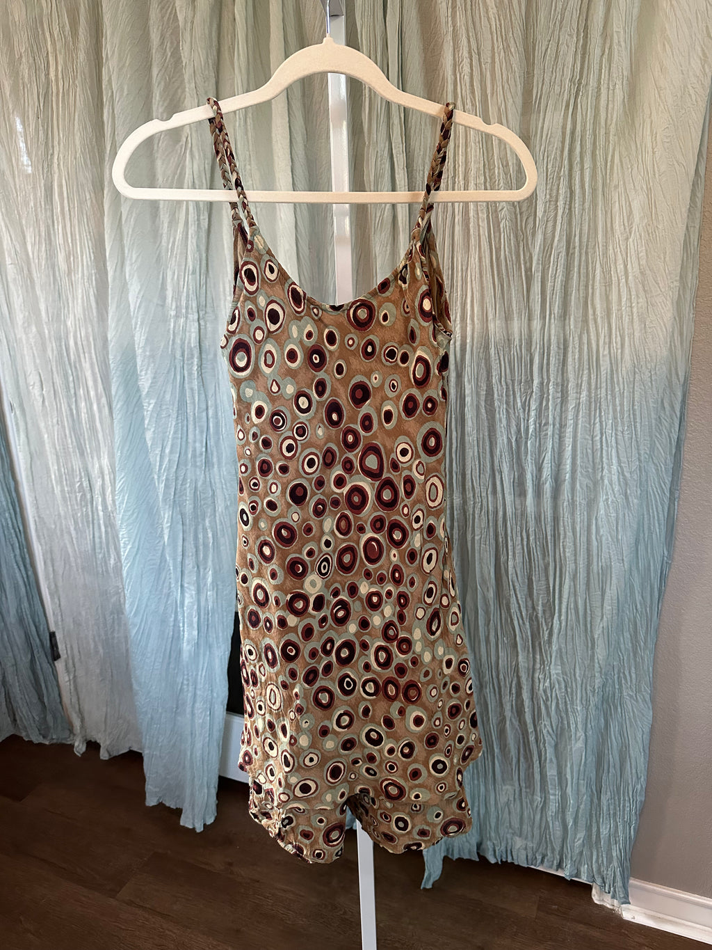 Brown and Blue Dot Dress