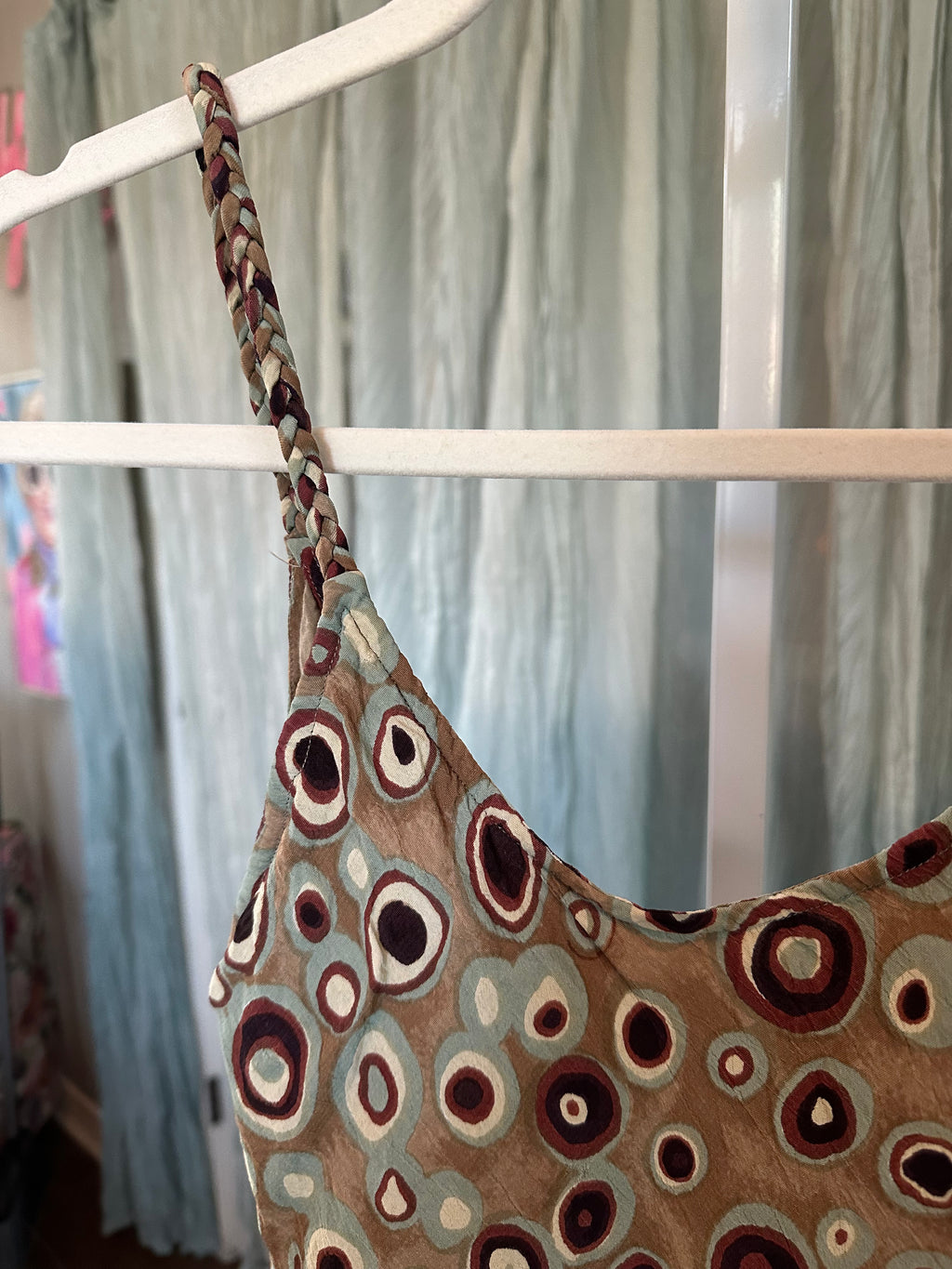 Brown and Blue Dot Dress