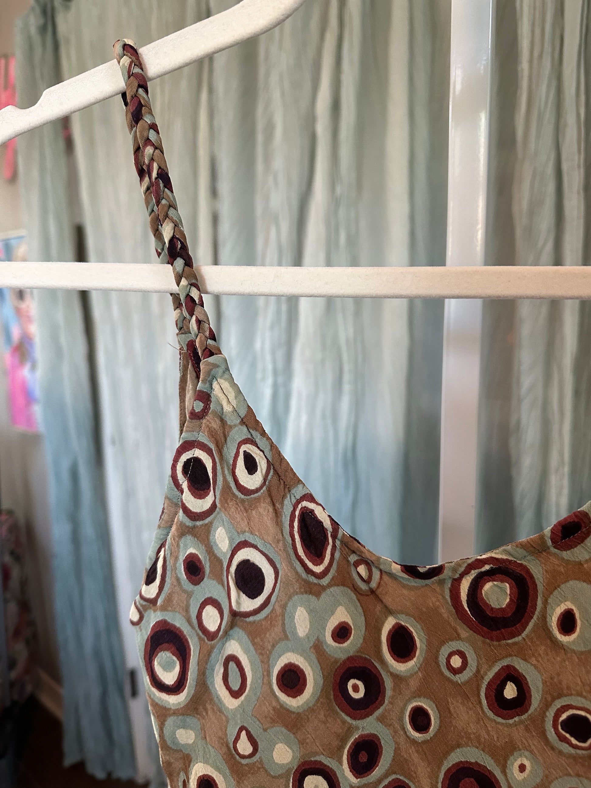 Brown and Blue Dot Dress