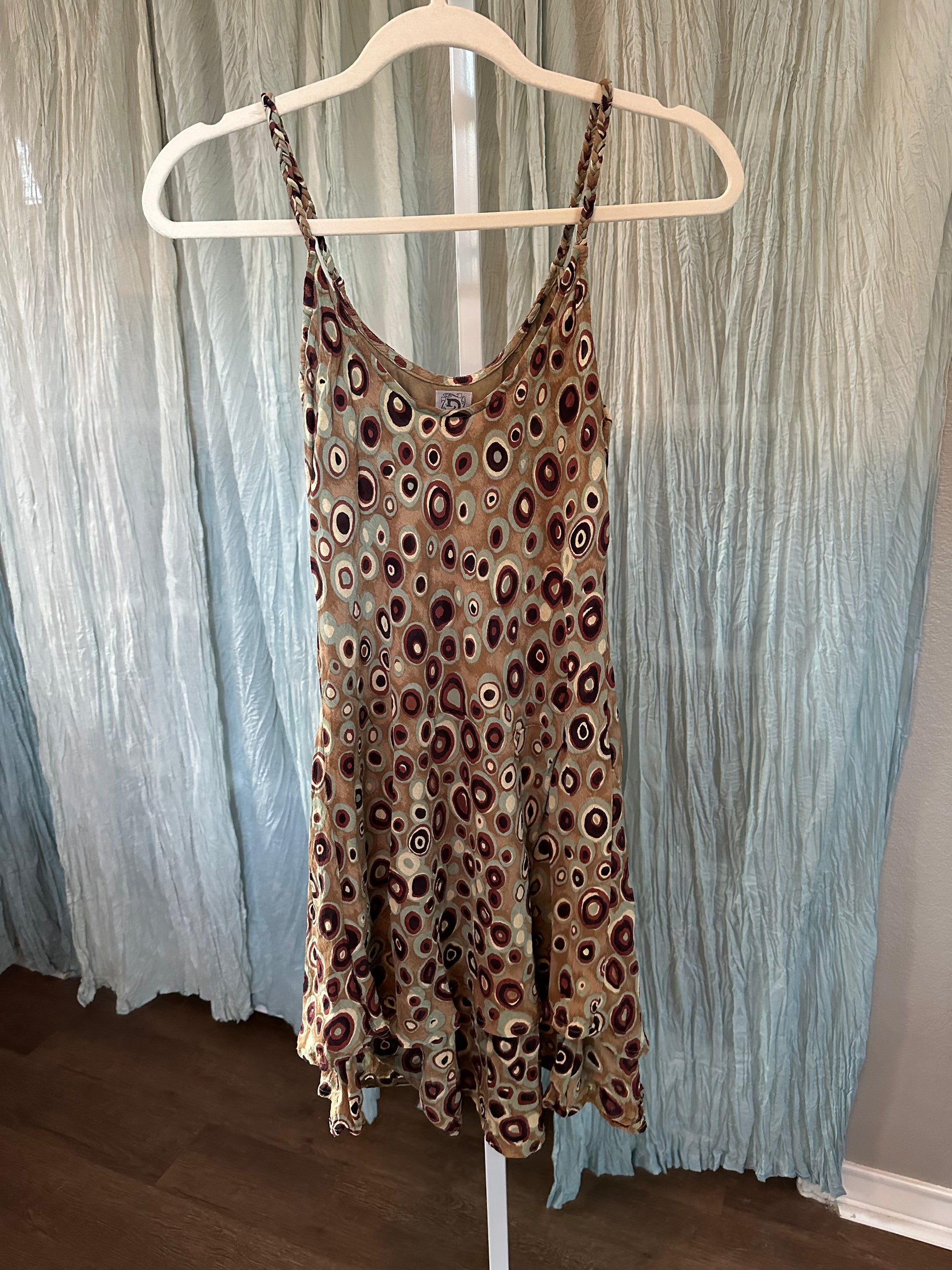 Brown and Blue Dot Dress