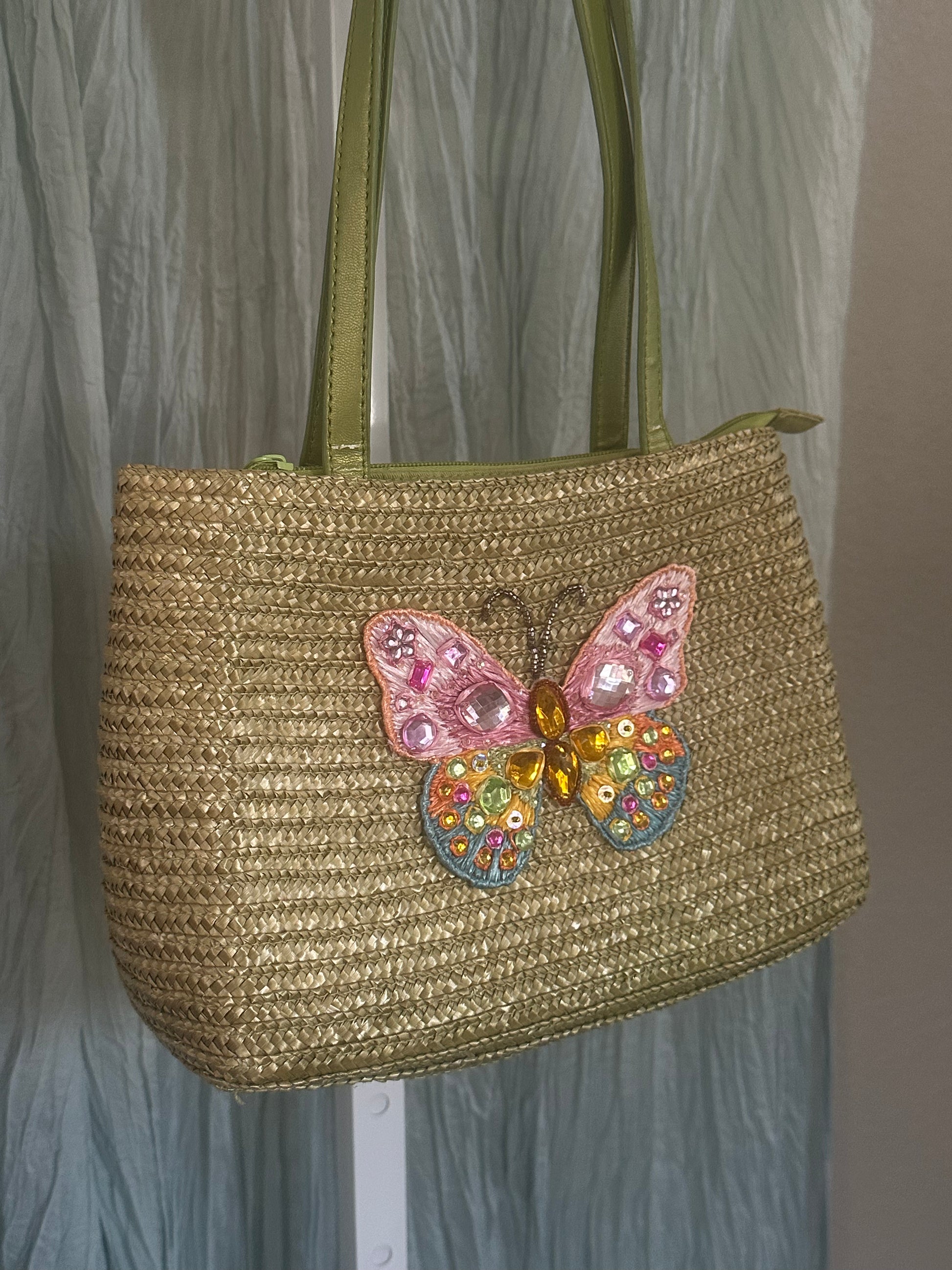 Embellished Green Butterfly Bag