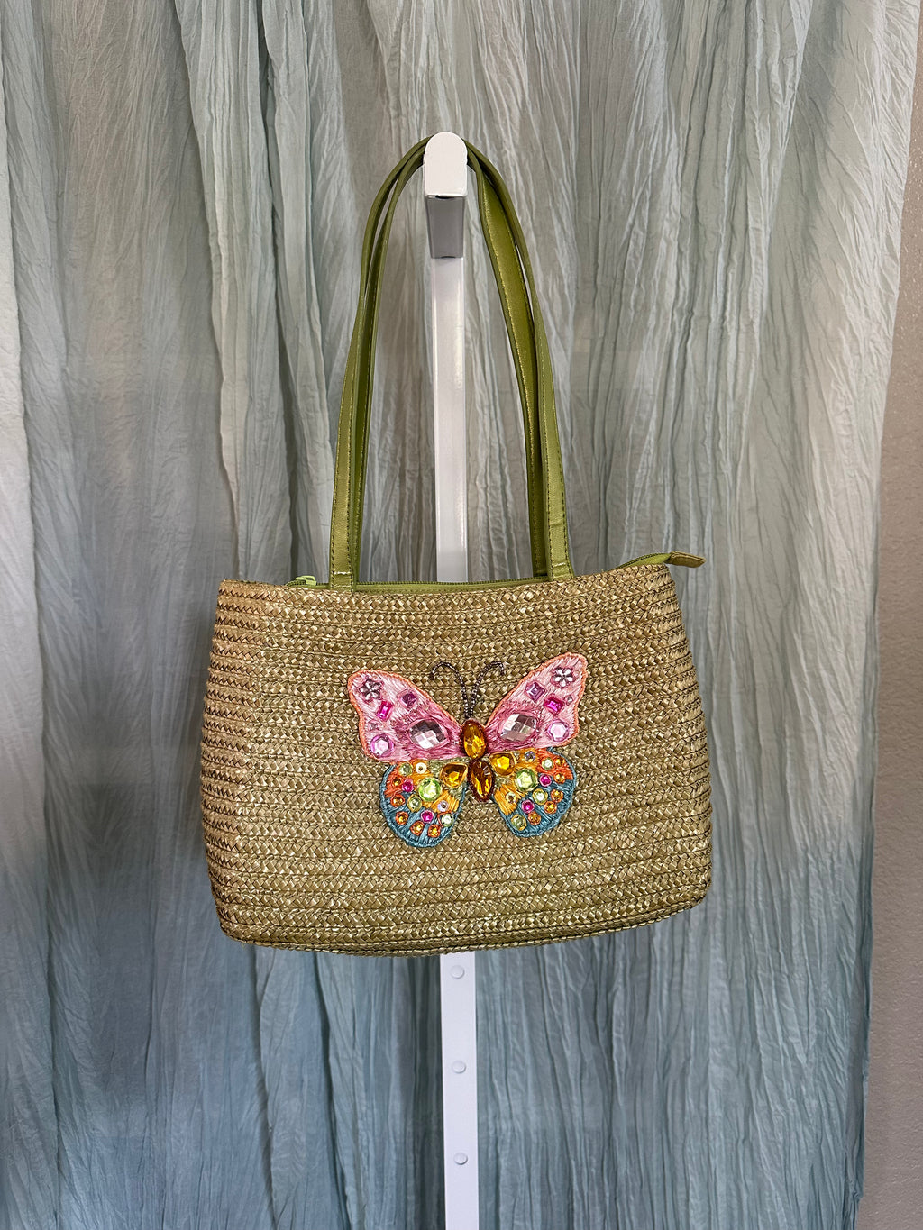 Embellished Green Butterfly Bag