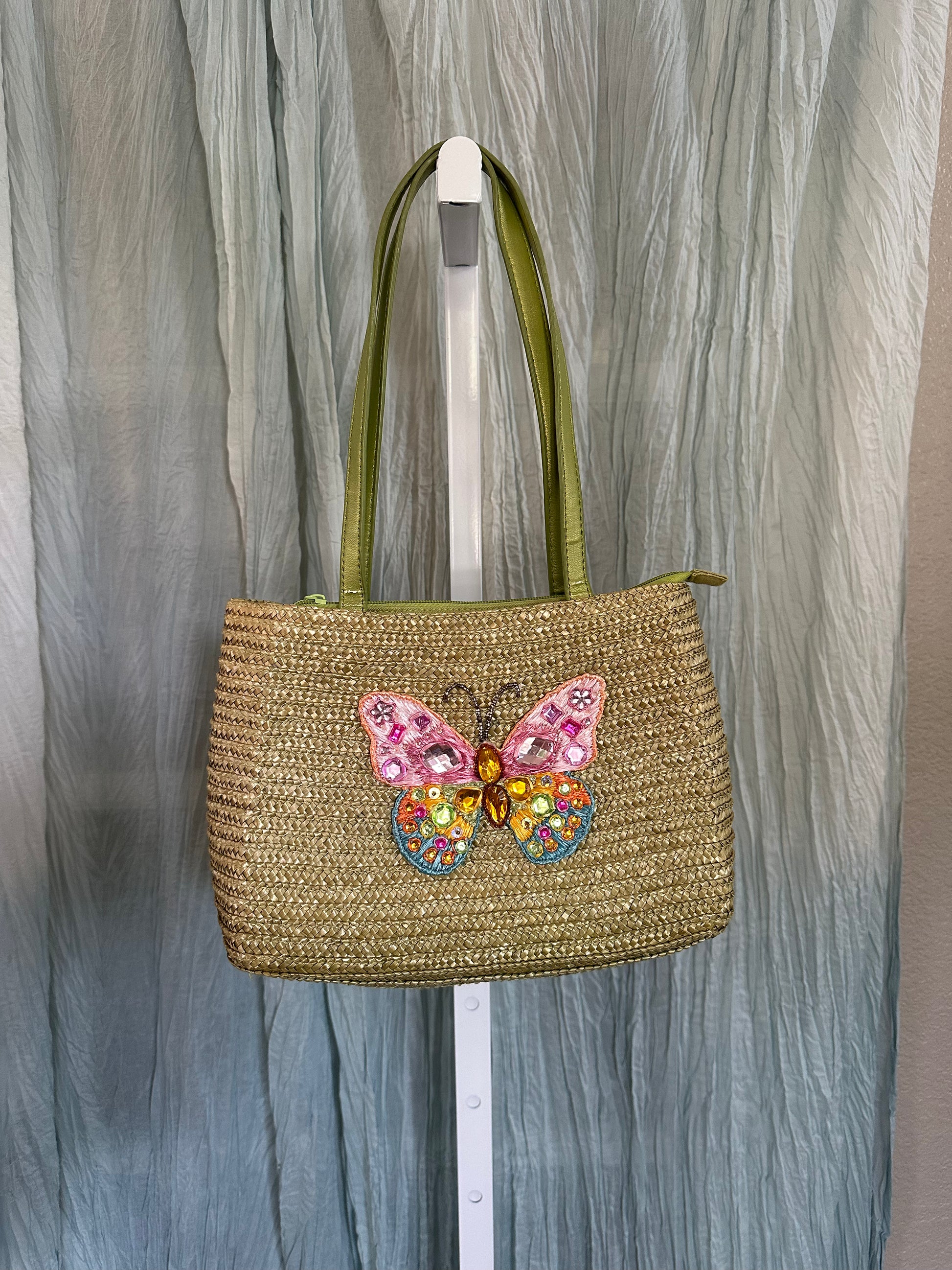 Embellished Green Butterfly Bag