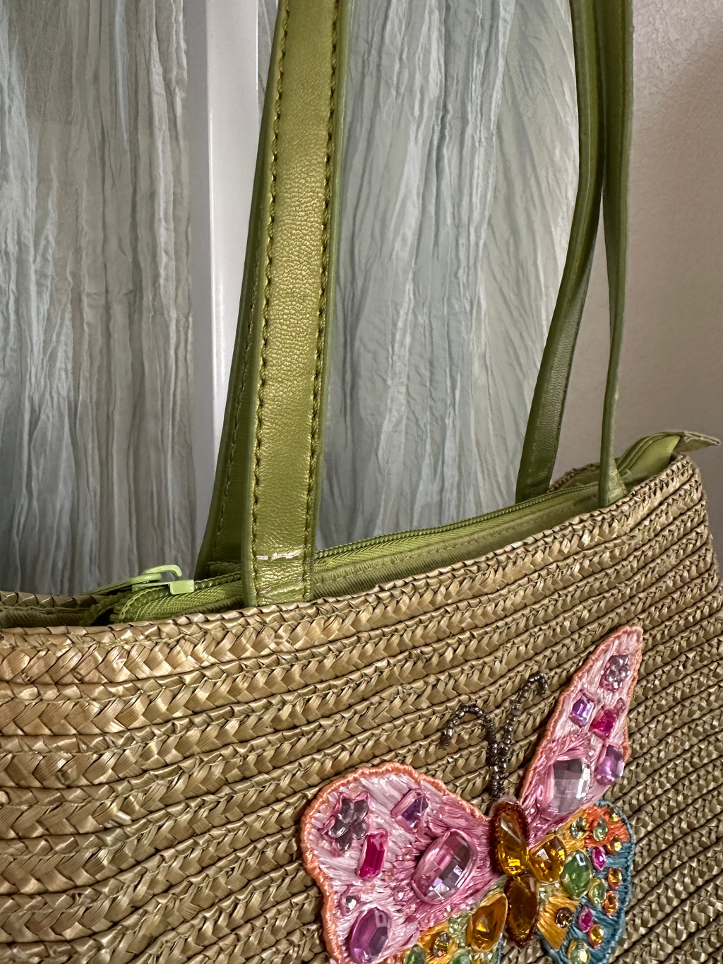 Embellished Green Butterfly Bag