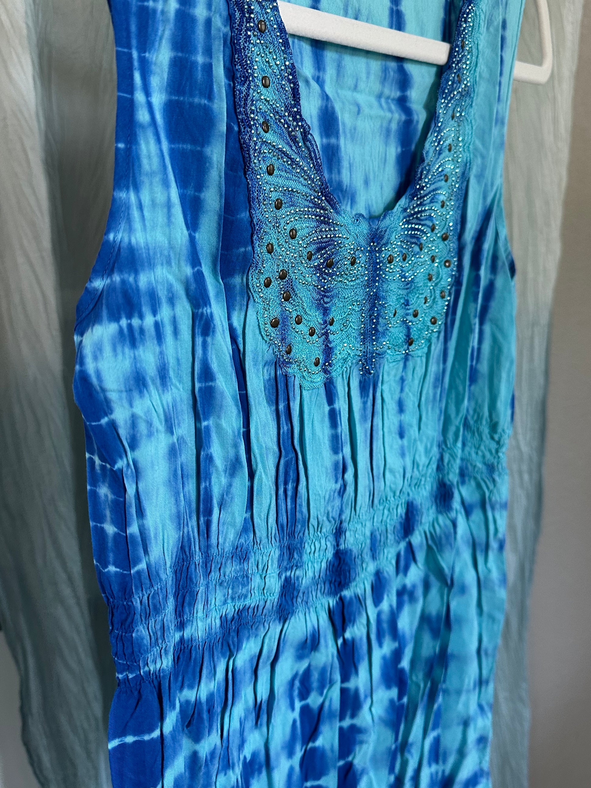 Blue Tie Dye Butterfly Top