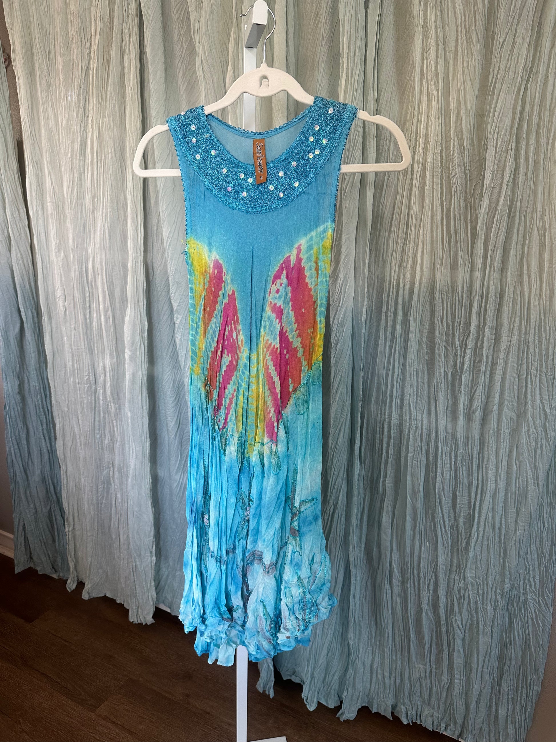 Tie Dye Sequin Beach Dress