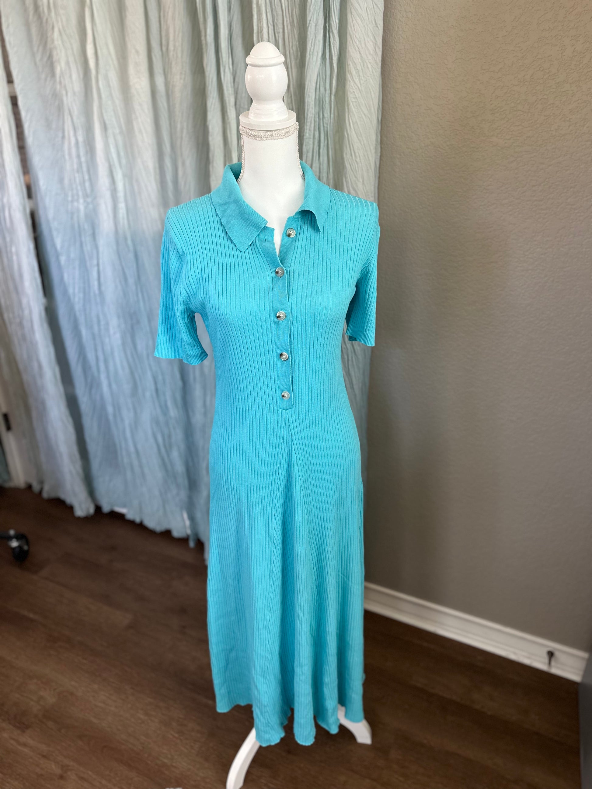 Current Air Blue Knit Maxi Dress