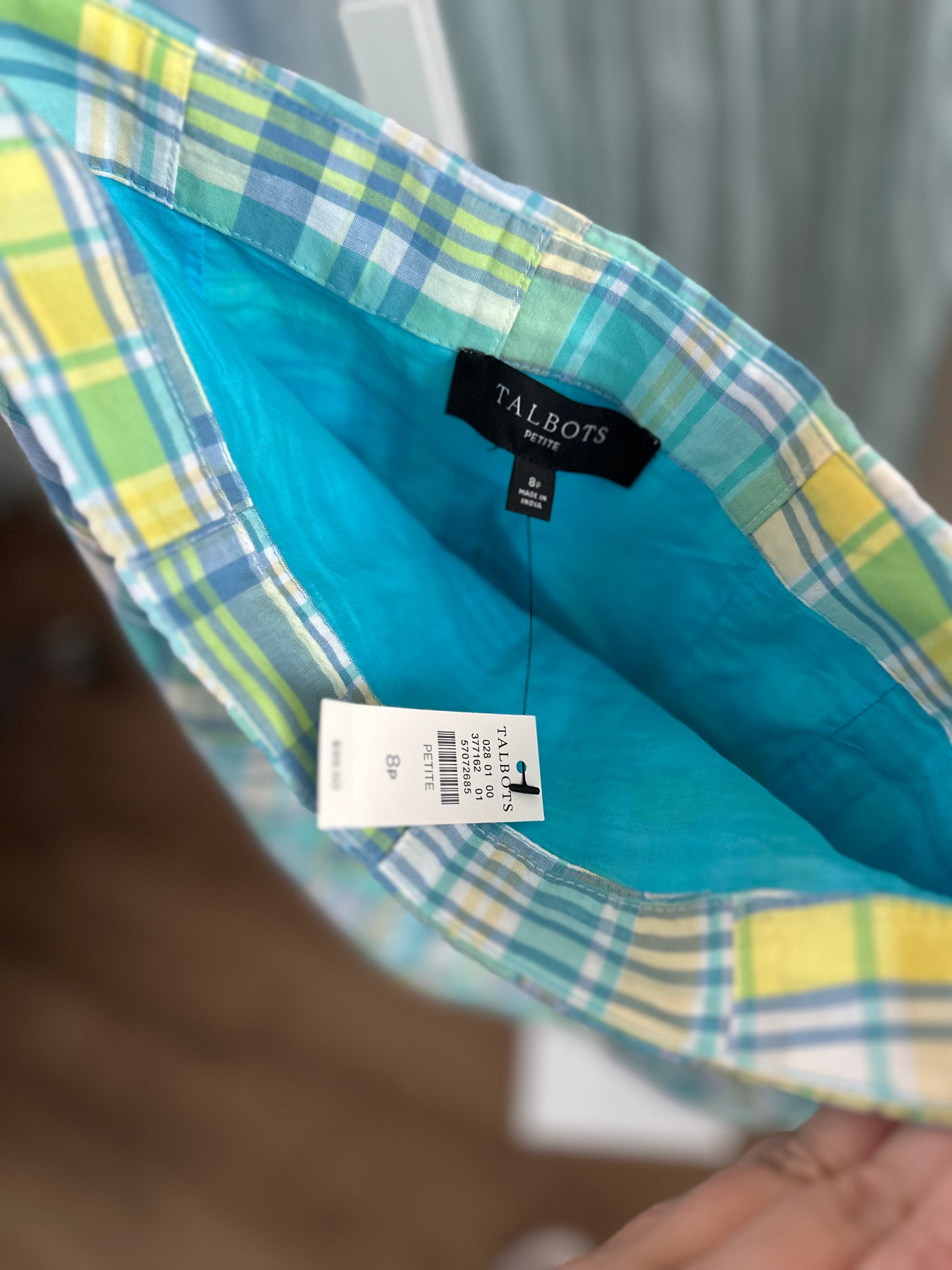 Talbots Madras/Plaid Skirt NWT