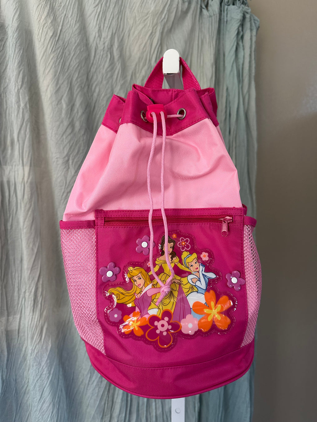 Pink Princess Drawstring Backpack