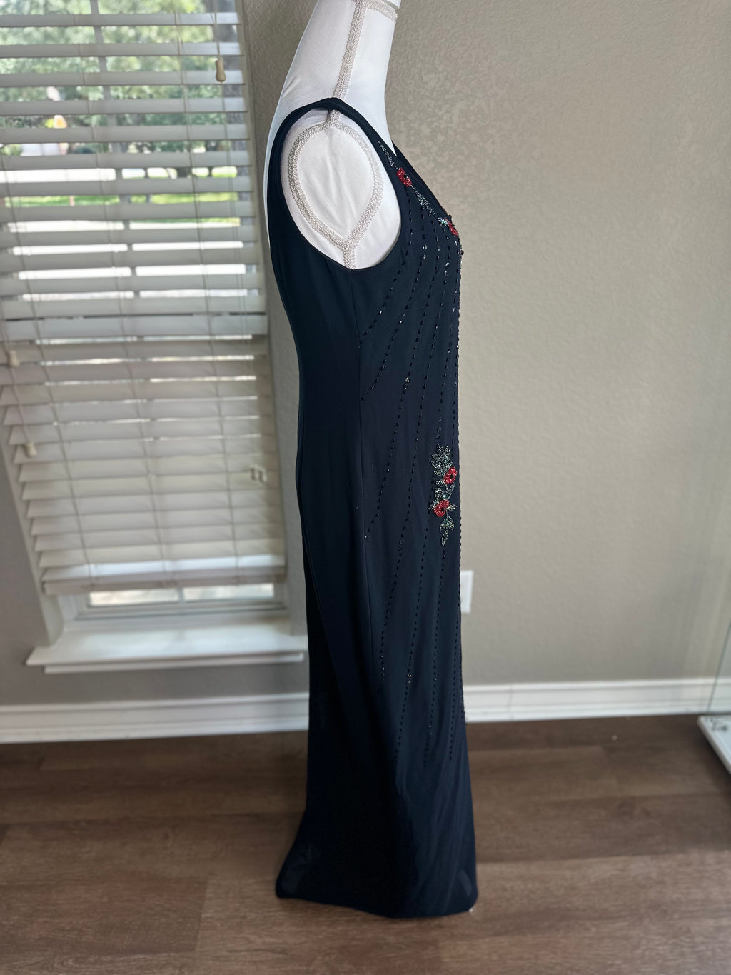 "Quovadis Classic Concepts" Black Beaded Maxi Dress