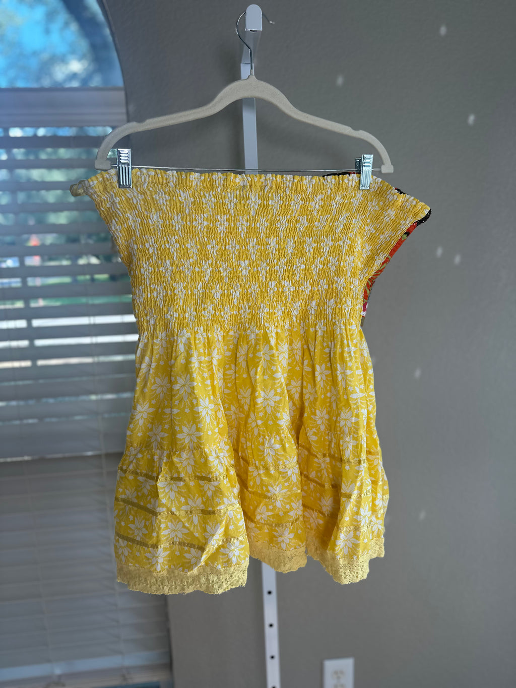 "Speed Control" Yellow Strapless Top
