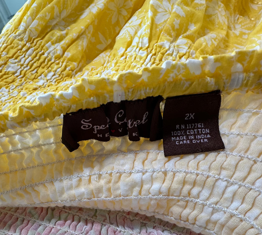 "Speed Control" Yellow Strapless Top