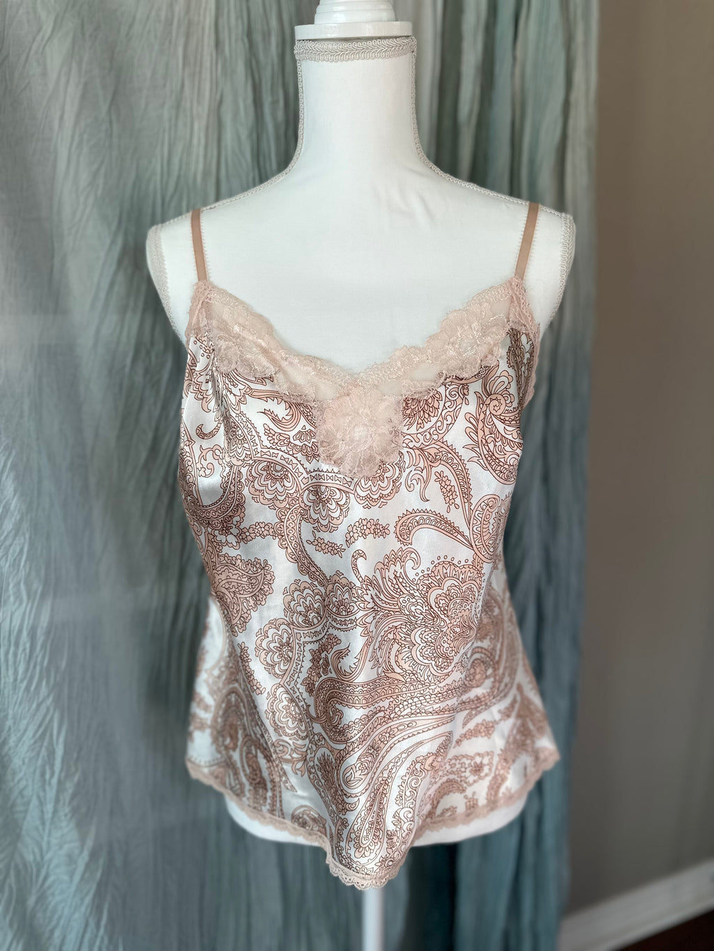 Victorias Secret Blush Paisley Slip Top