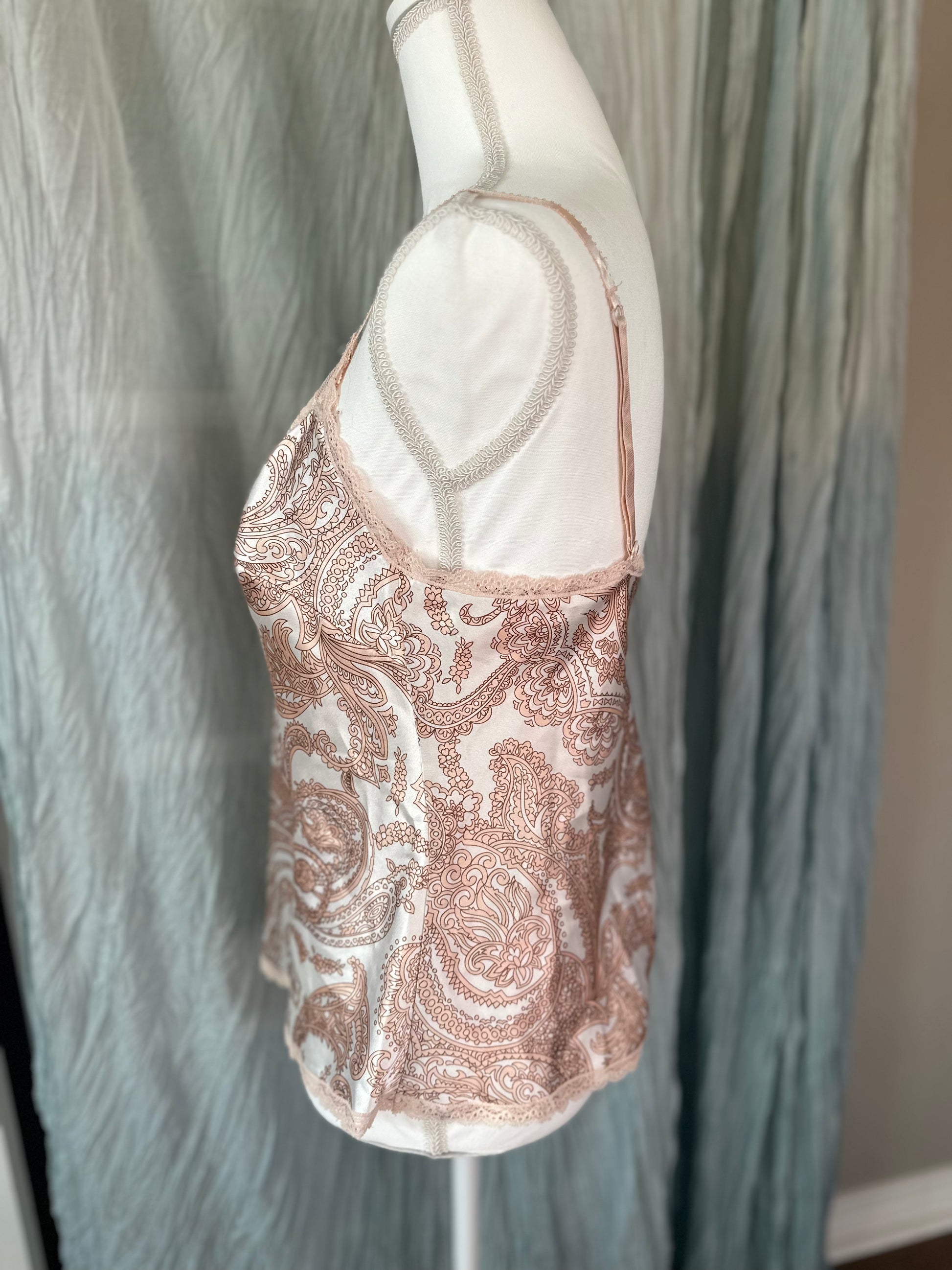 Victorias Secret Blush Paisley Slip Top