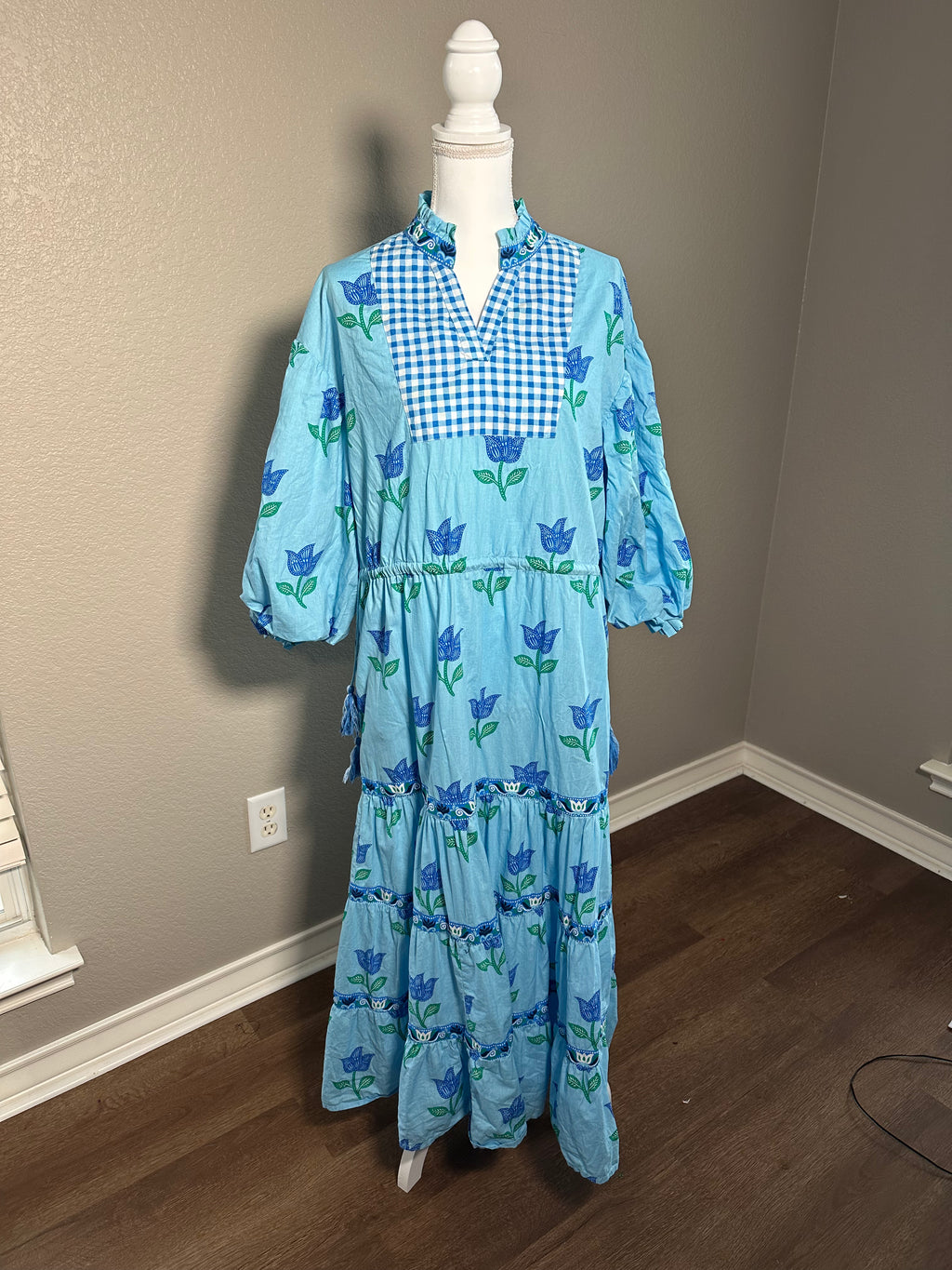 Printfresh "Tulip Bloom Coconut Cafe" Dress -- NWOT